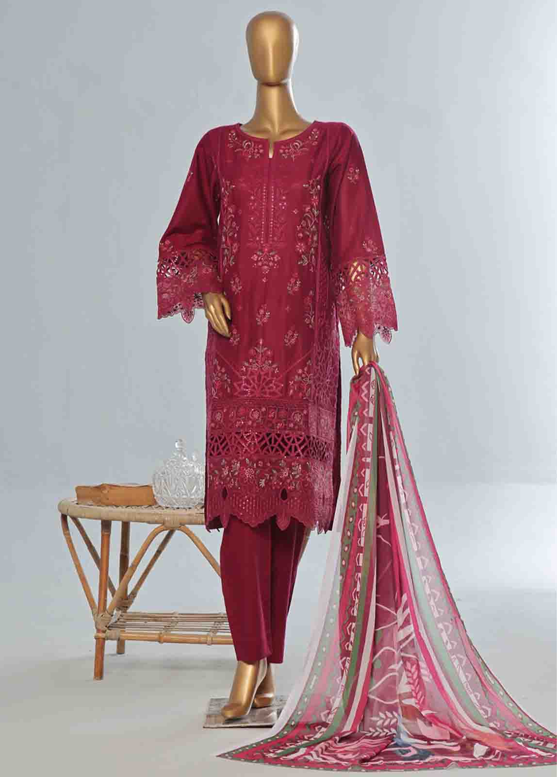 Bin Saeed Fabric - LF-CE-059- 3 Piece Embroidered Stitched Suit