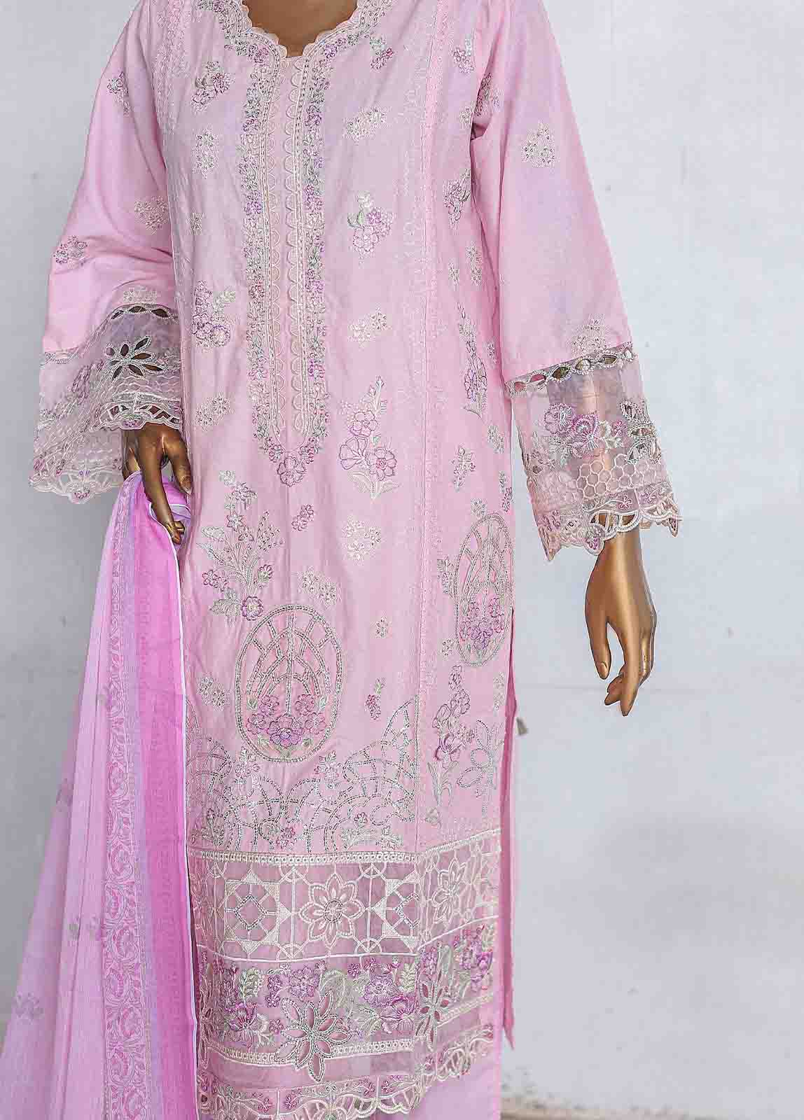 Bin Saeed Fabric - LF-CE-061 A -3 Piece Printed Embroidered Suit