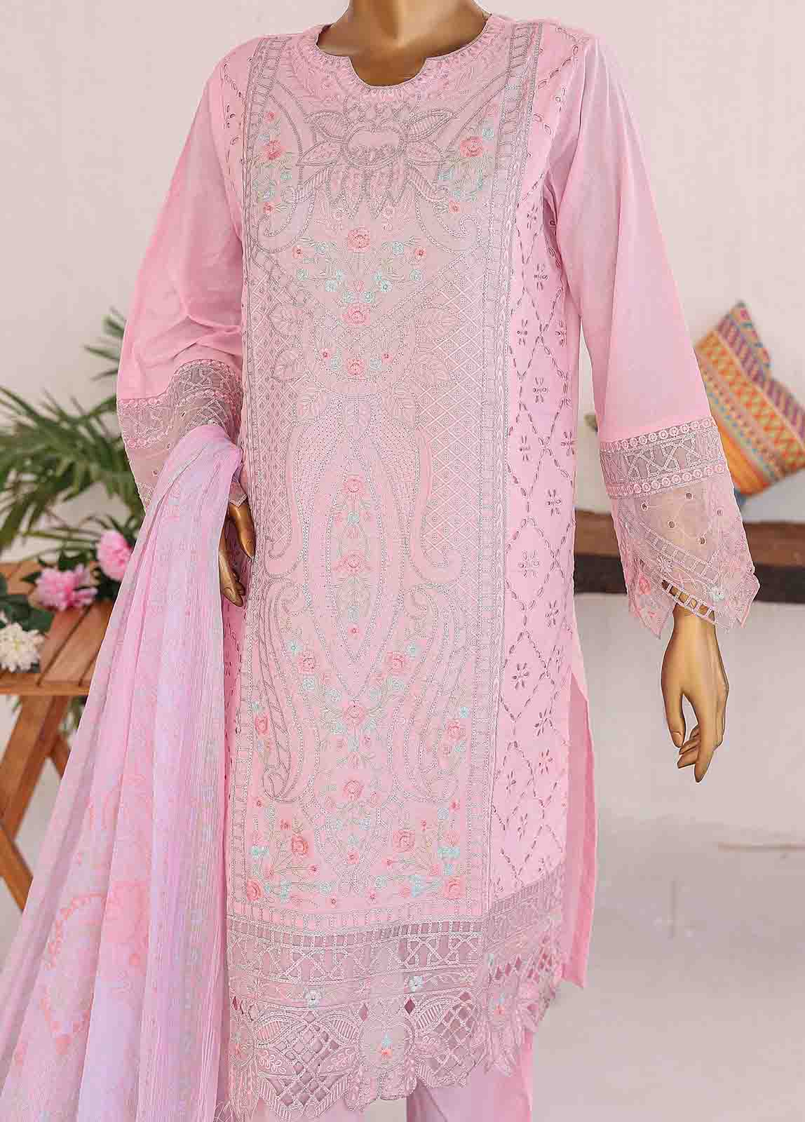 Bin Saeed Fabric - LF-CE-061 B- 3 Piece Embroidered Stitched Suit