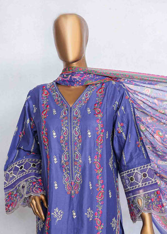 Bin Saeed Fabric - LF-CE-072 -3 Piece Printed Embroidered Suit