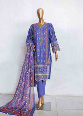 LF-CE-072 -3 Piece Printed Embroidered Cotton Suit