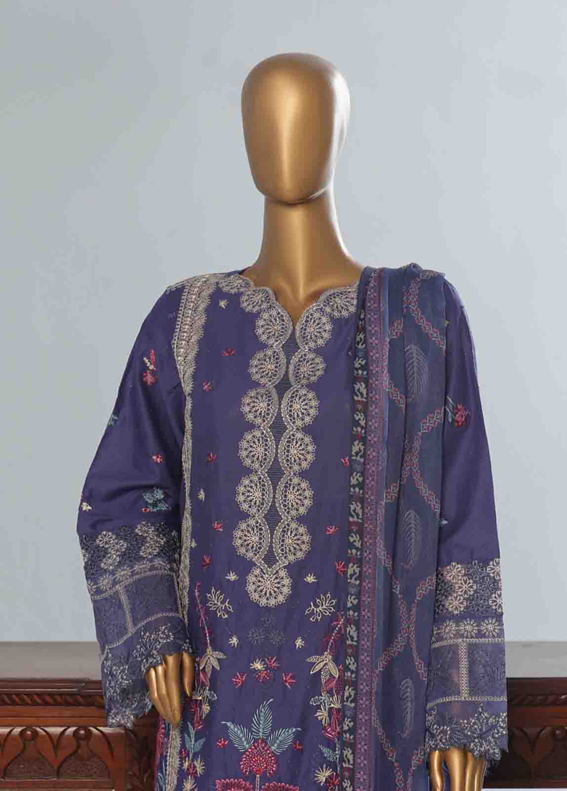 Bin Saeed Fabric - LF-CE-072 B- 3 Piece Embroidered Stitched Suit