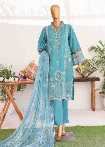 Bin Saeed Fabric - LF-CE-074 B- 3 Piece Embroidered Stitched Suit