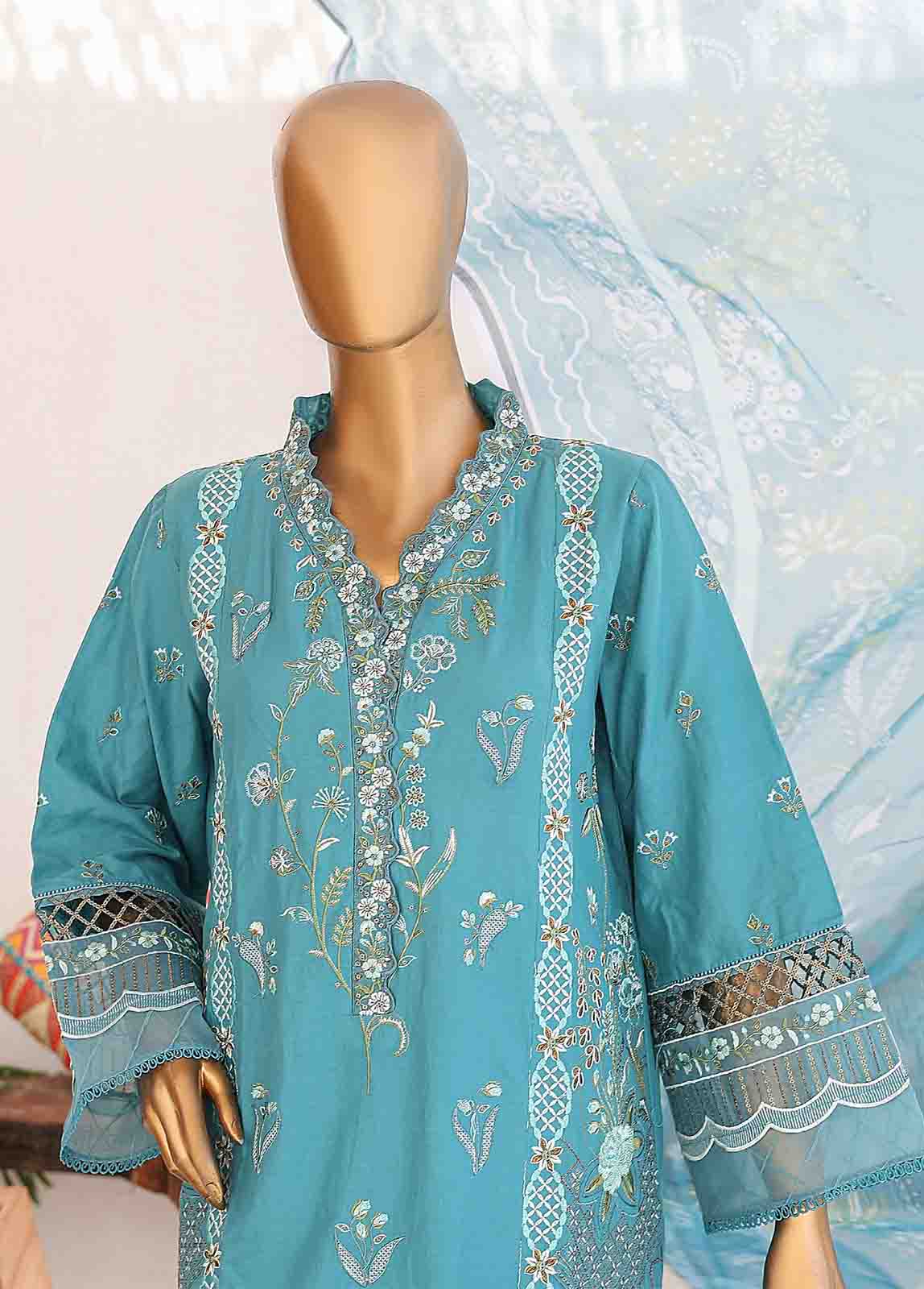 Bin Saeed Fabric - LF-CE-074 B- 3 Piece Embroidered Stitched Suit