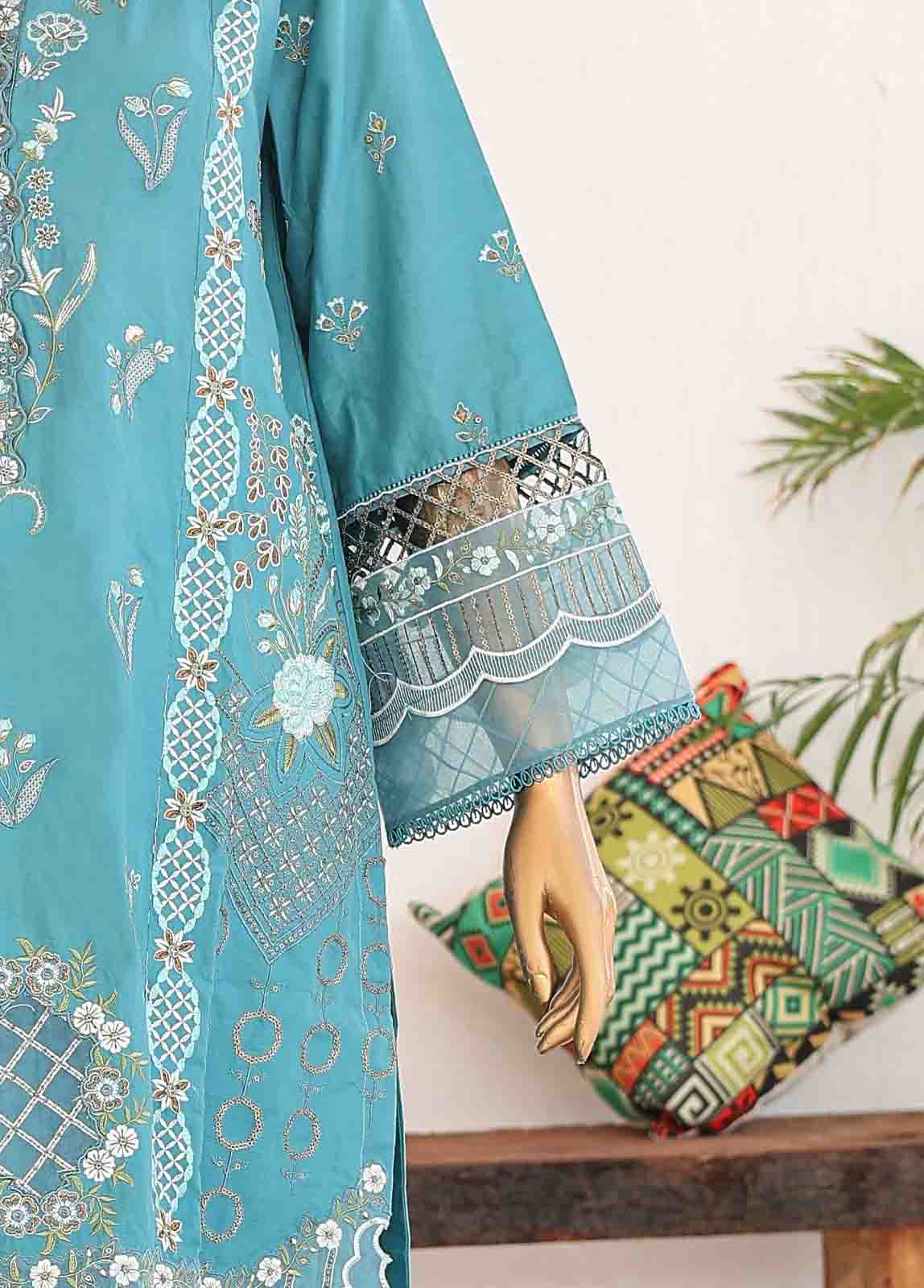 Bin Saeed Fabric - LF-CE-074 B- 3 Piece Embroidered Stitched Suit