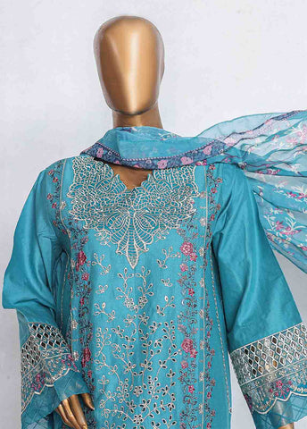 Bin Saeed Fabric - LF-CE-074 C -3 Piece Printed Embroidered Suit