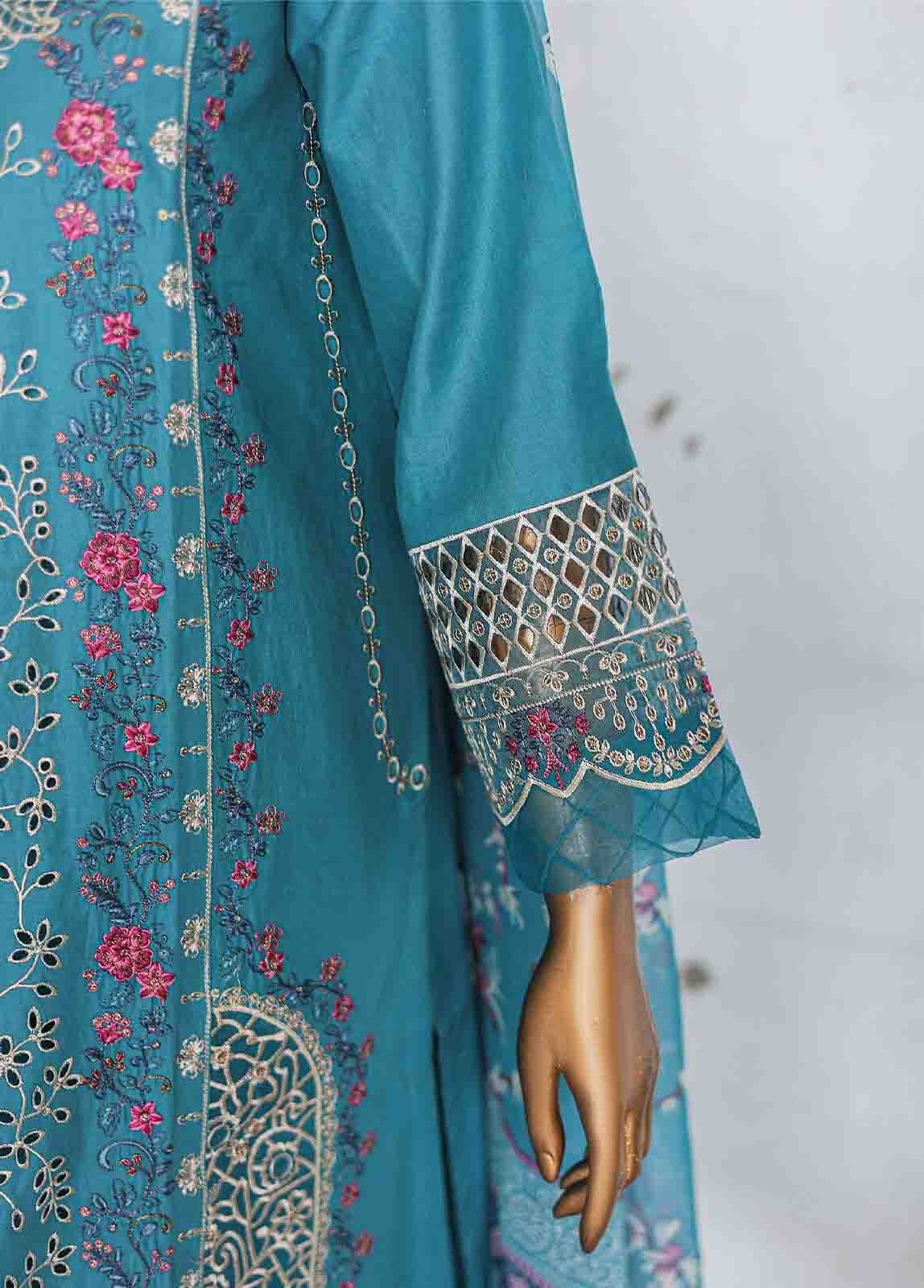 Bin Saeed Fabric - LF-CE-074 C -3 Piece Printed Embroidered Suit