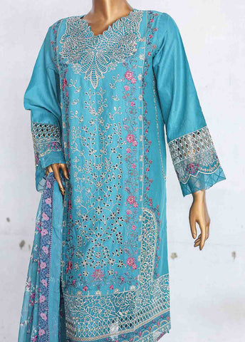 Bin Saeed Fabric - LF-CE-074 C -3 Piece Printed Embroidered Suit
