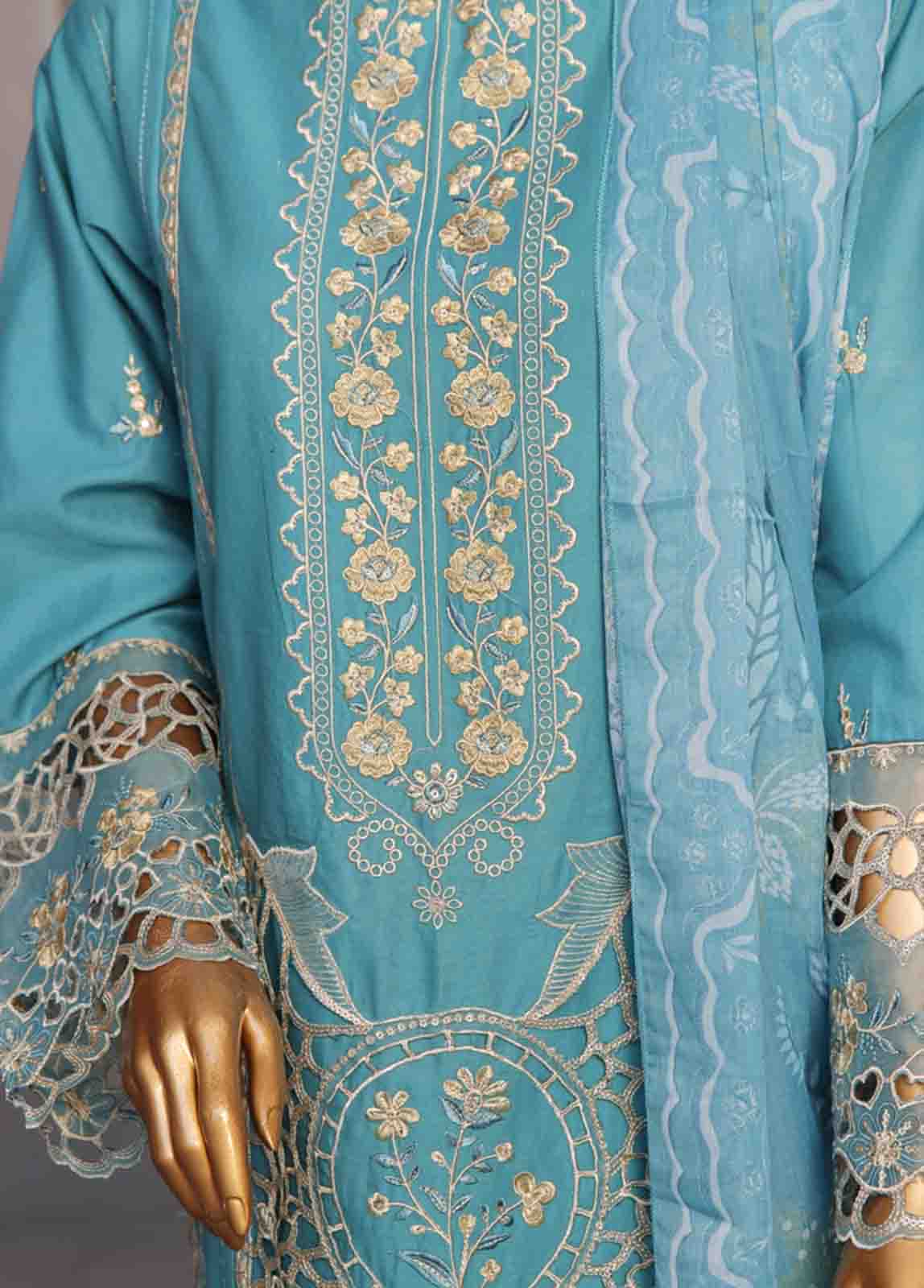 Bin Saeed Fabric - LF-CE-074 E- 3 Piece Embroidered Stitched Suit