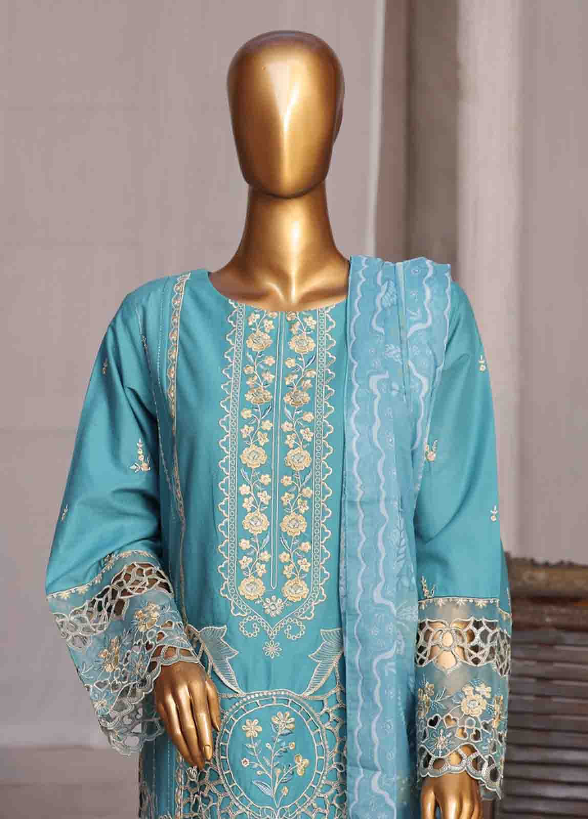 Bin Saeed Fabric - LF-CE-074 E- 3 Piece Embroidered Stitched Suit