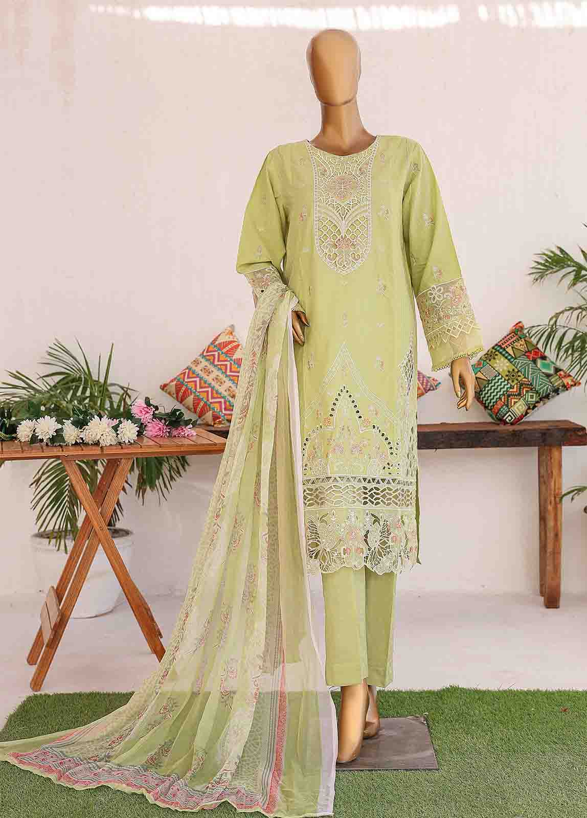 Bin Saeed Fabric - LF-CE-092- 3 Piece Embroidered Stitched Suit