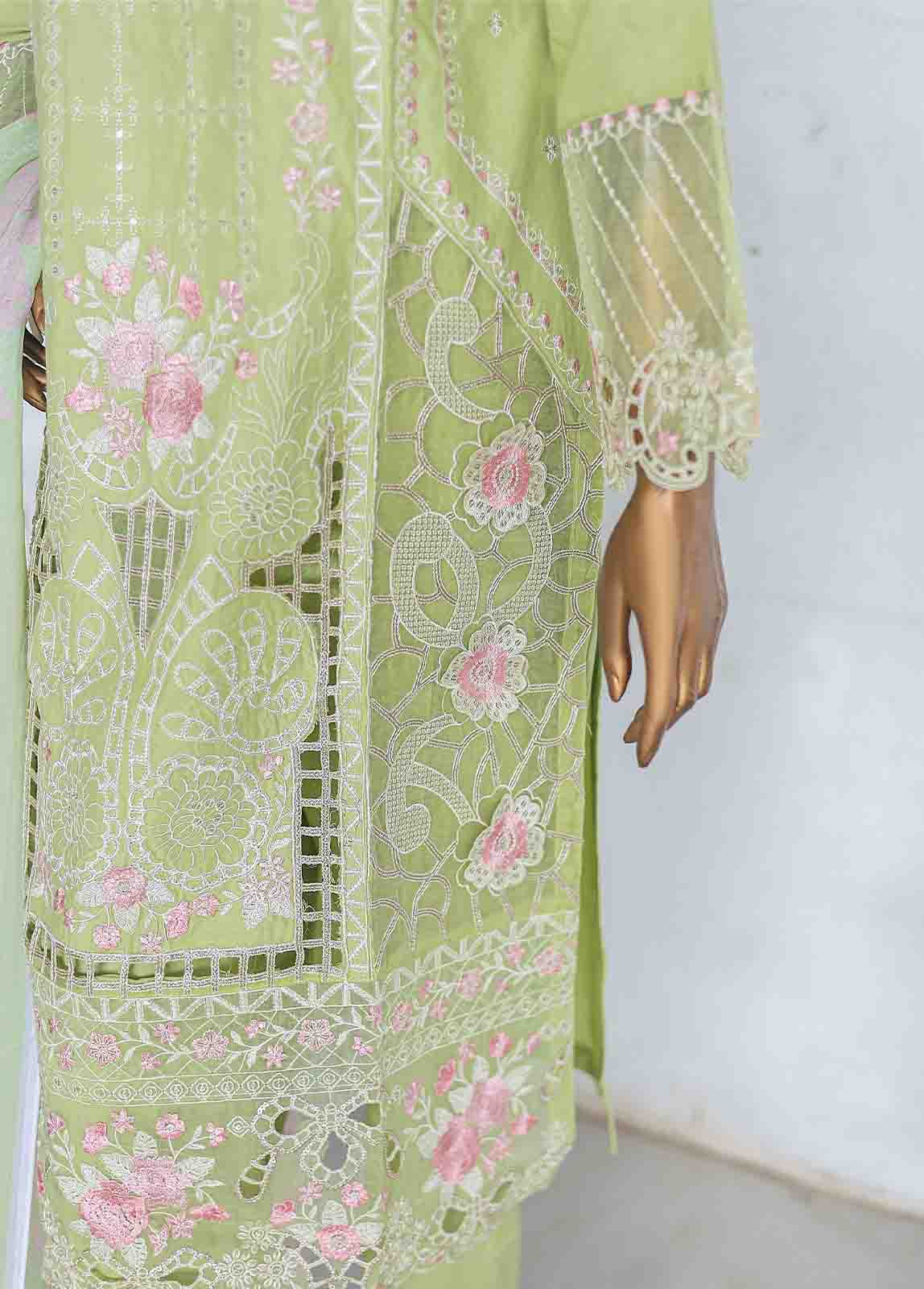 Bin Saeed Fabric - LF-CE-092 B -3 Piece Printed Embroidered Suit