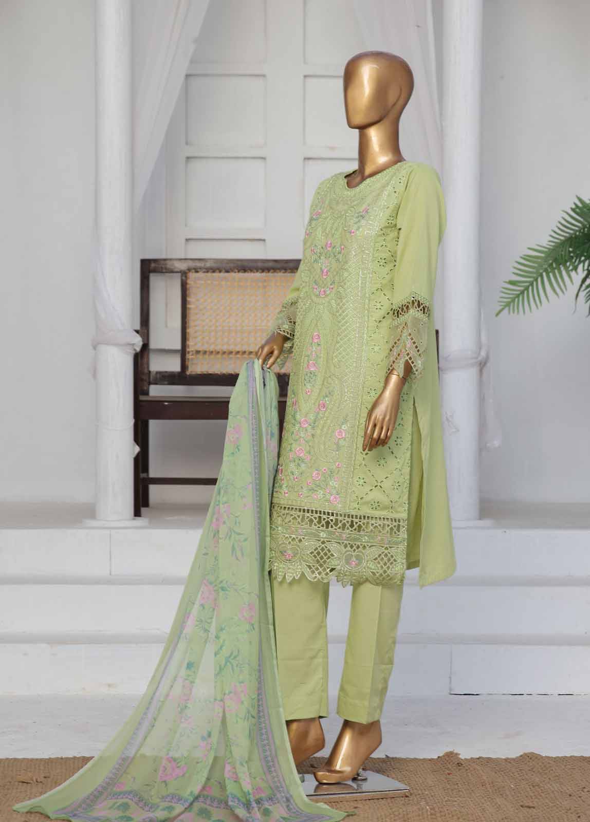 Bin Saeed Fabric - LF-CE-092 C- 3 Piece Embroidered Stitched Suit