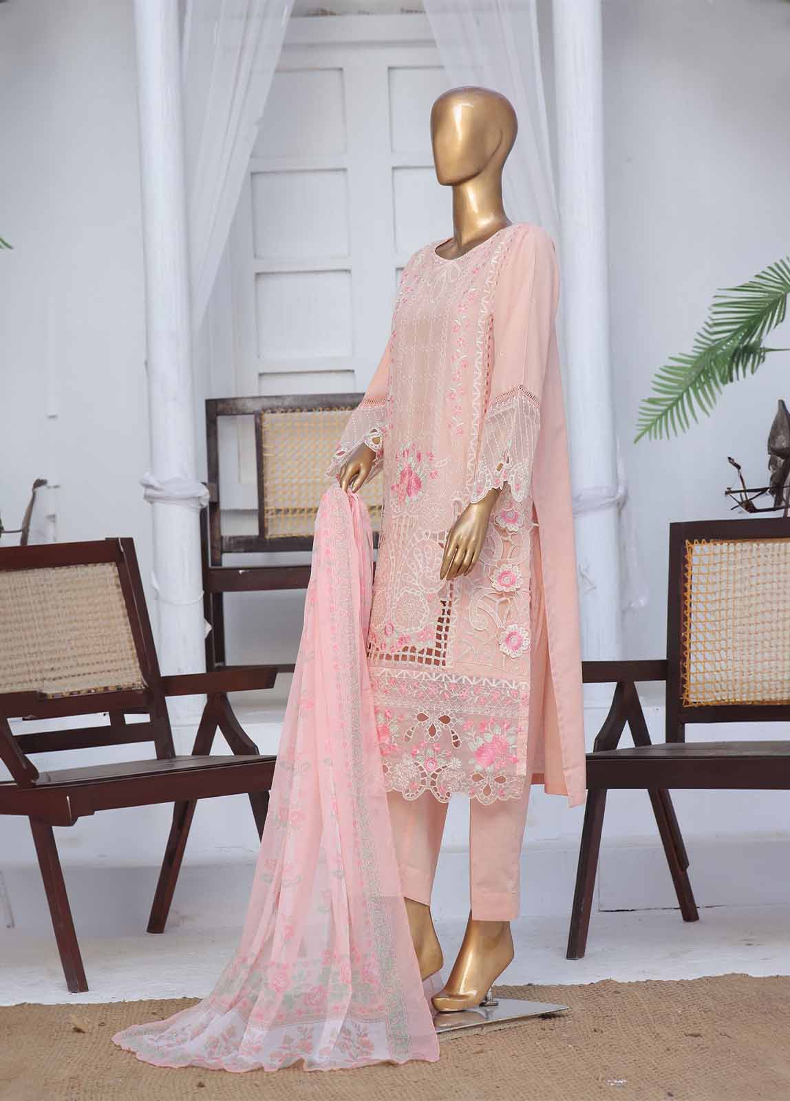 Bin Saeed Fabric - LF-CE-095 A- 3 Piece Embroidered Stitched Suit