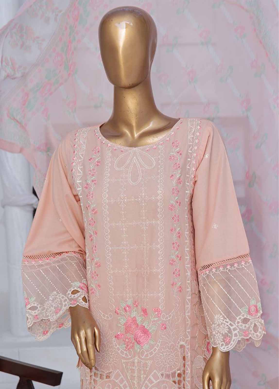 Bin Saeed Fabric - LF-CE-095 A- 3 Piece Embroidered Stitched Suit