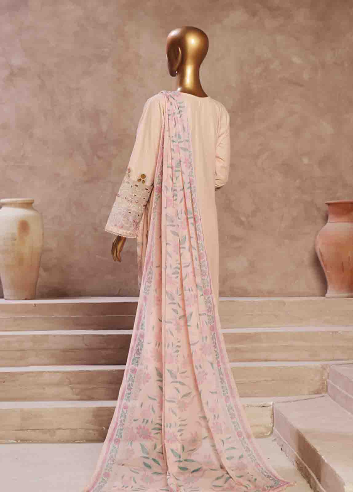 Bin Saeed Fabric - LF-CE-095 B- 3 Piece Embroidered Stitched Suit