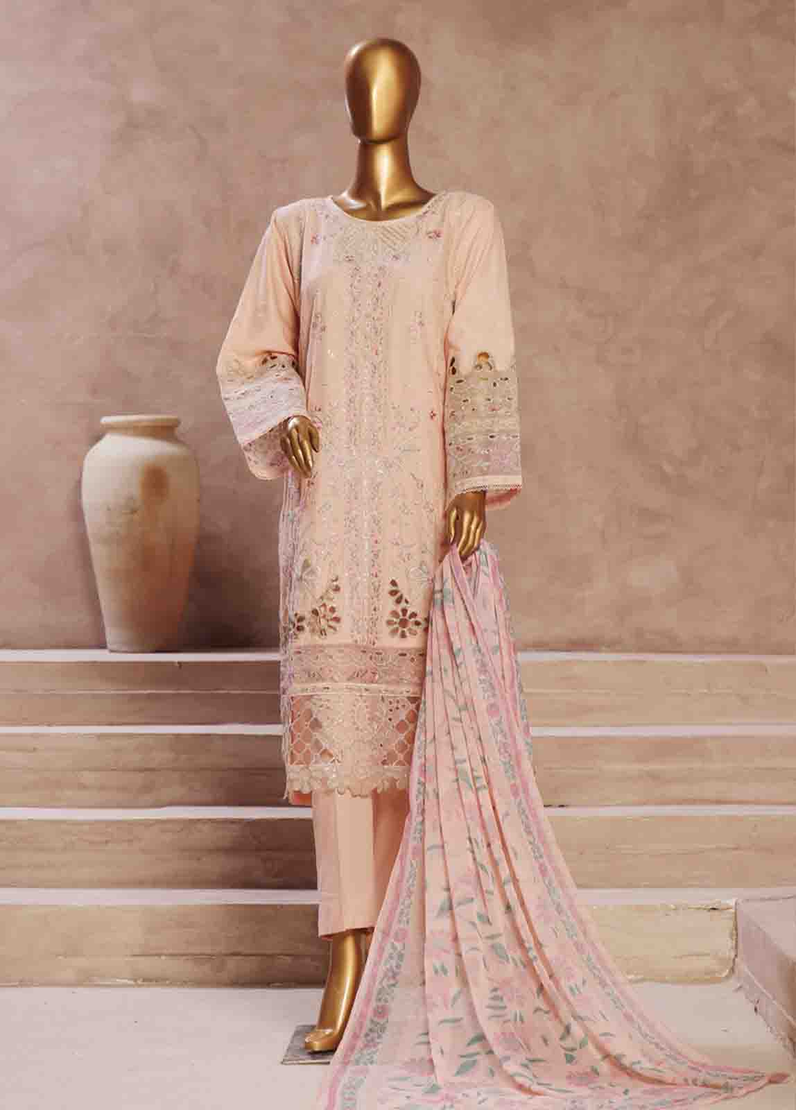 Bin Saeed Fabric - LF-CE-095 B- 3 Piece Embroidered Stitched Suit