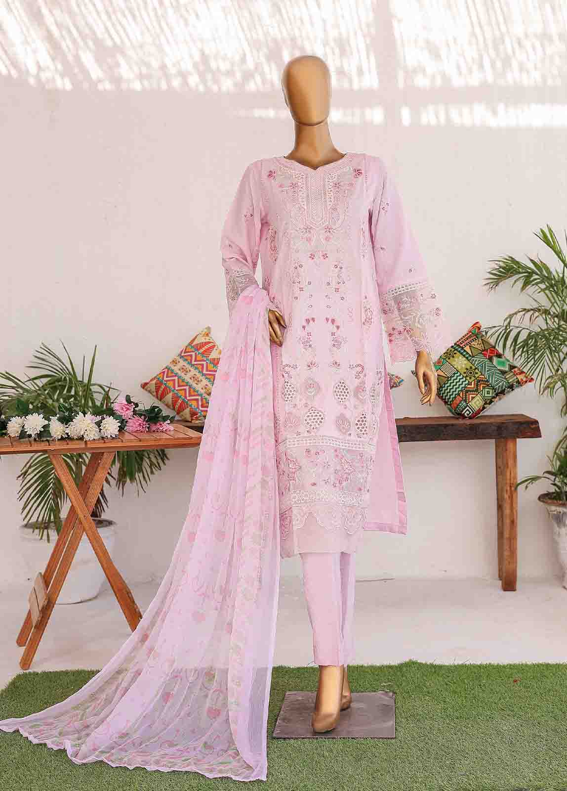Bin Saeed Fabric - LF-CE-096 B- 3 Piece Embroidered Stitched Suit