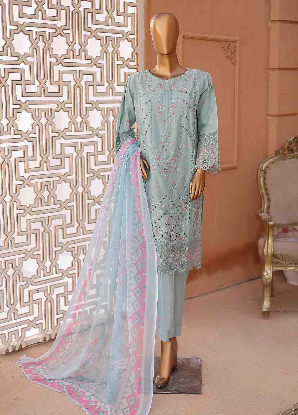 Bin Saeed Fabric - LF-CK-004 B-3 Piece Chikankari Stitched Suit