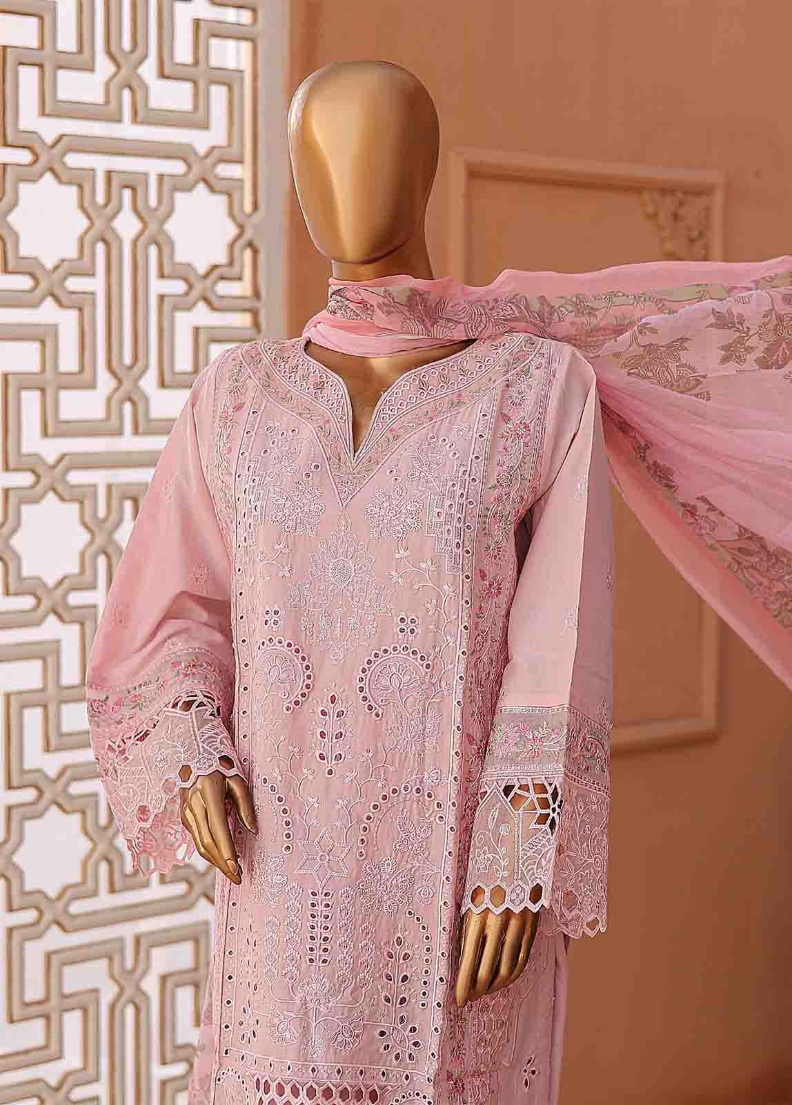 Bin Saeed Fabric - LF-CK-0134 A-3 Piece Chikankari Stitched Suit