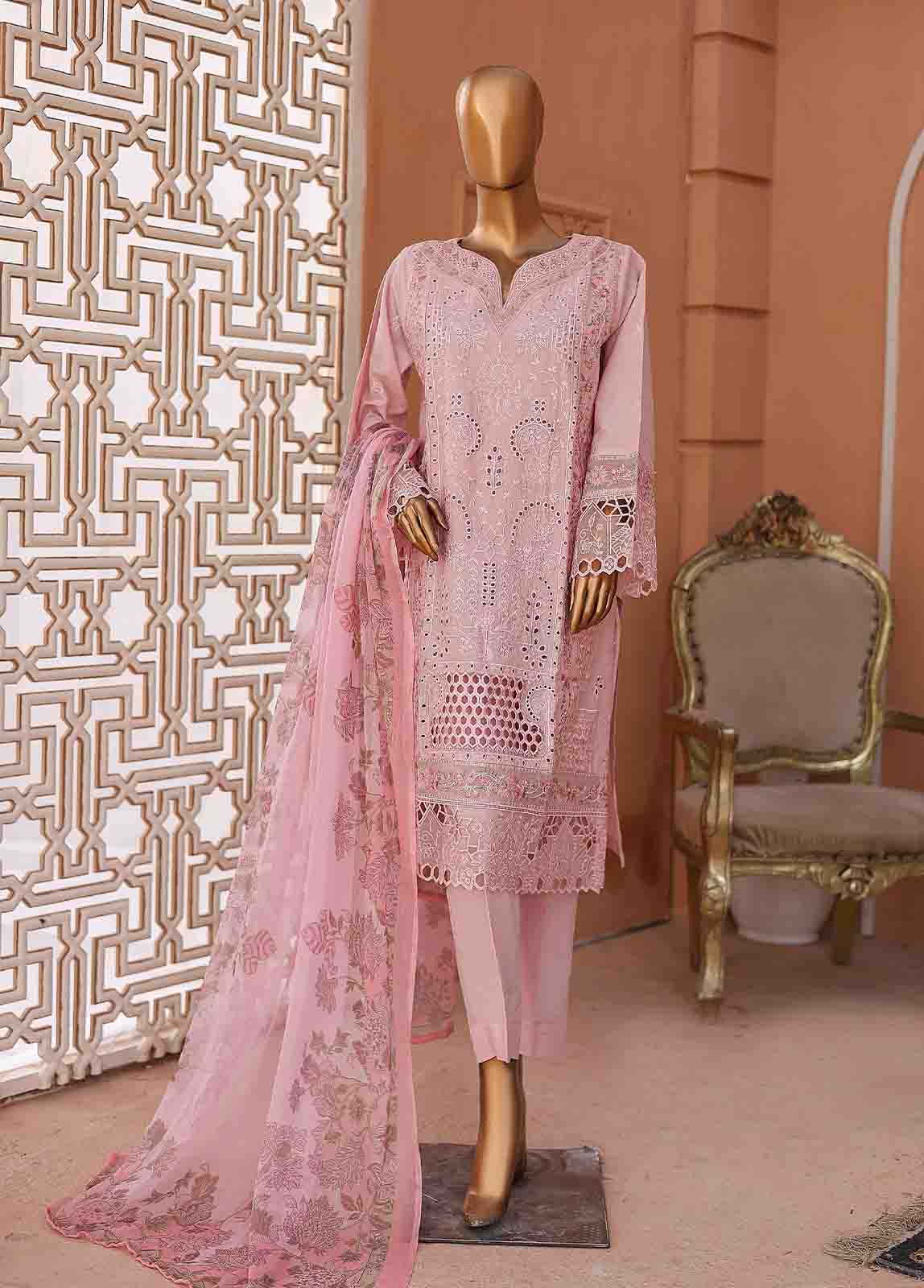 Bin Saeed Fabric - LF-CK-0134 A-3 Piece Chikankari Stitched Suit