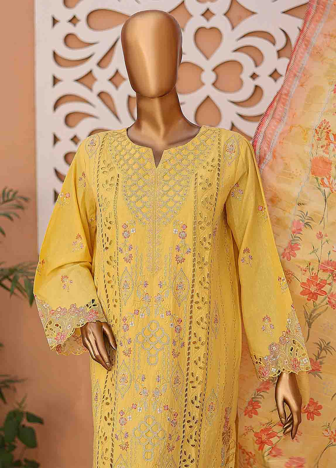 Bin Saeed Fabric - LF-CK-0135-3 Piece Chikankari Stitched Suit