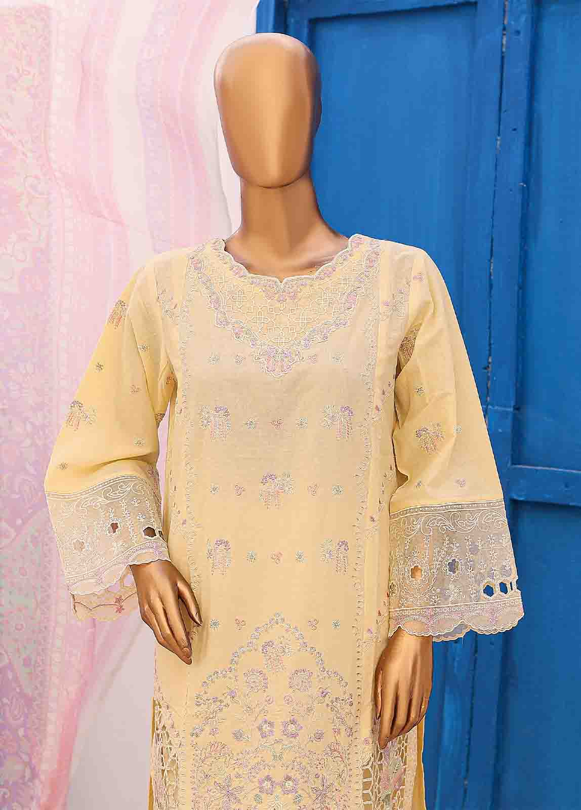 Bin Saeed Fabric - LF-CK-0136 C-3 Piece Chikankari Stitched Suit