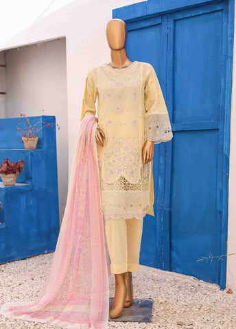 Bin Saeed Fabric - LF-CK-0136 C-3 Piece Chikankari Stitched Suit