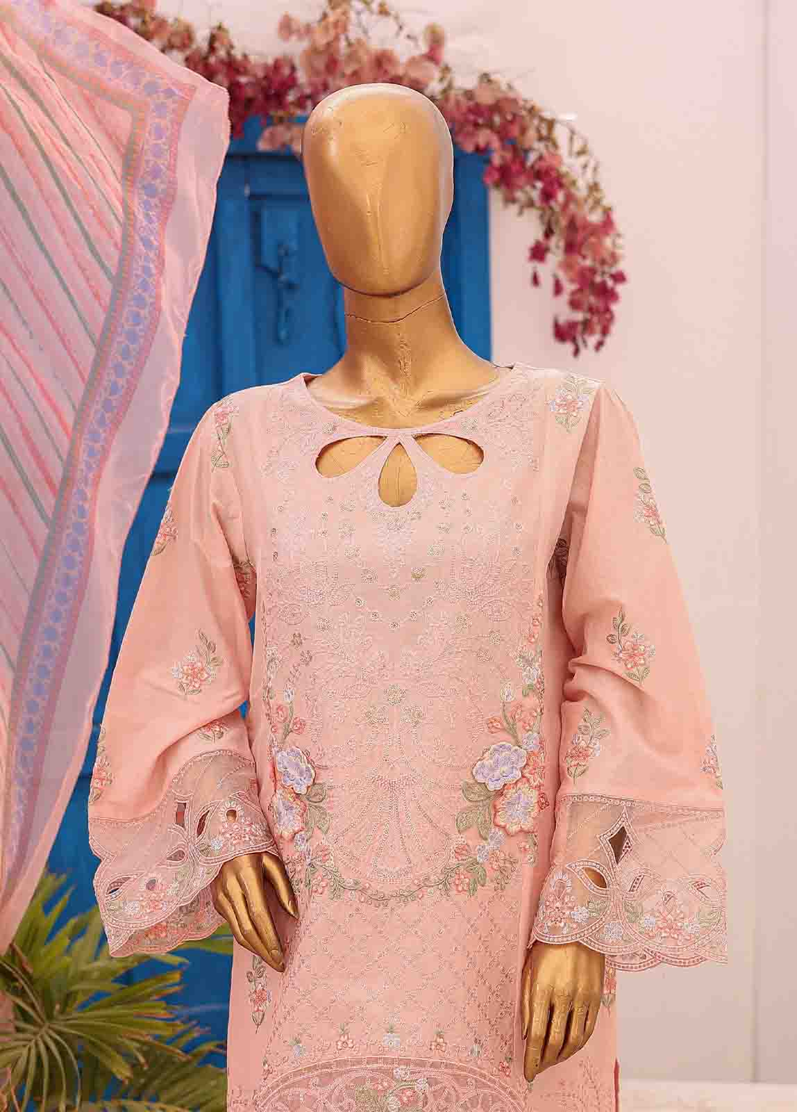 Bin Saeed Fabric - LF-CK-0139 C-3 Piece Chikankari Stitched Suit