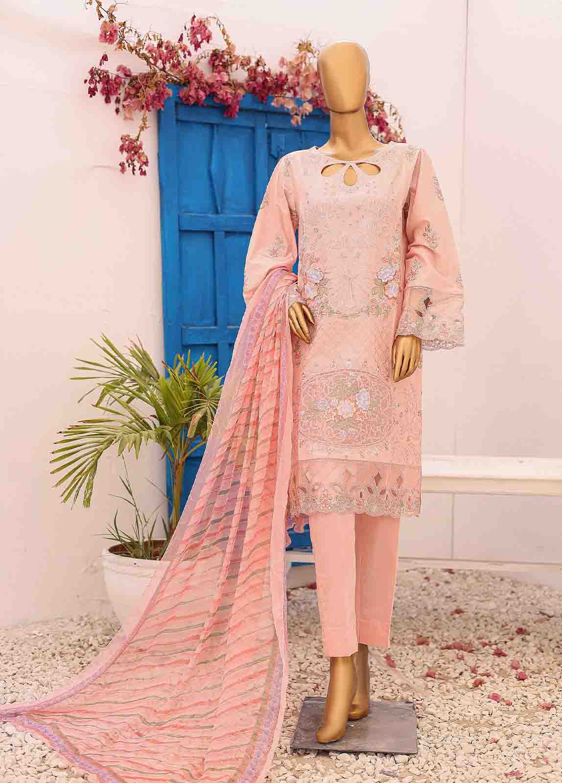 Bin Saeed Fabric - LF-CK-0139 C-3 Piece Chikankari Stitched Suit