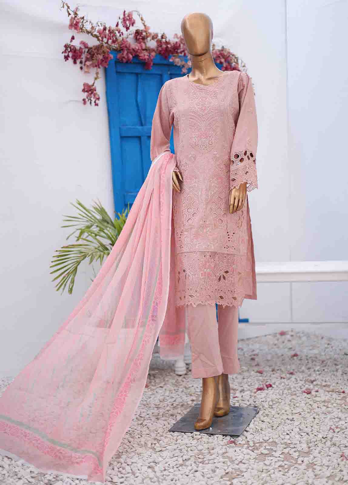 Bin Saeed Fabric - LF-CK-0141 A-3 Piece Chikankari Stitched Suit