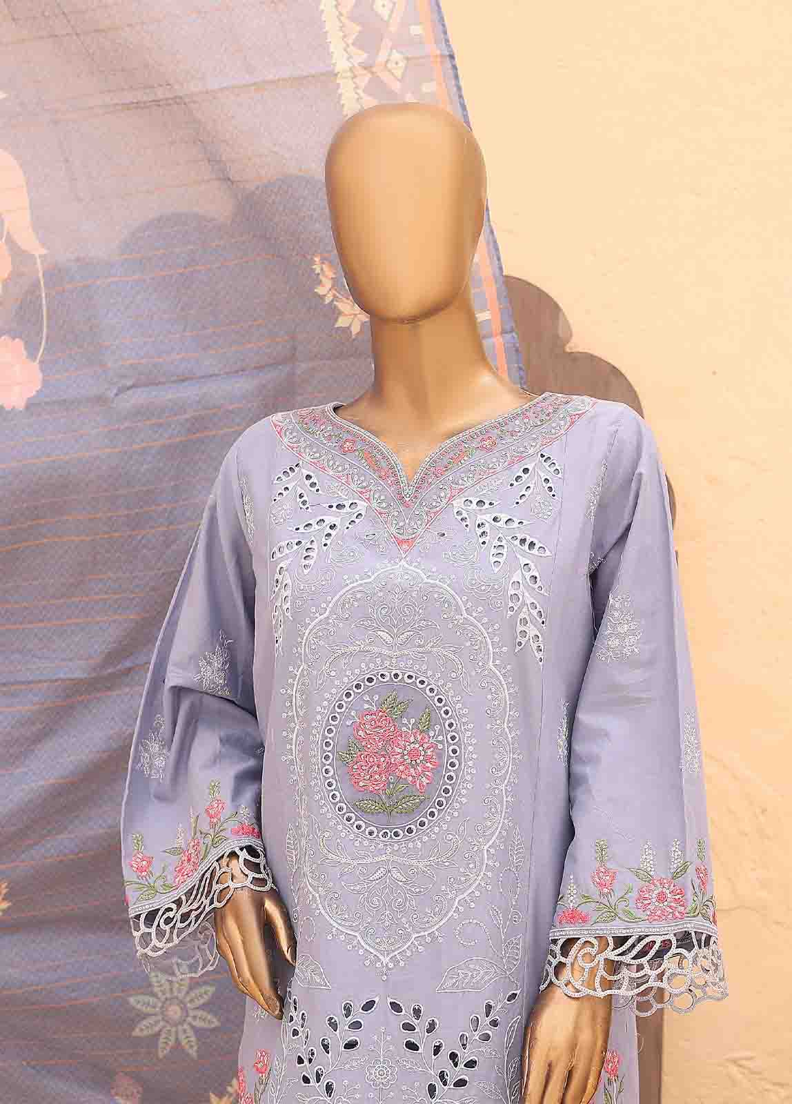 Bin Saeed Fabric - LF-CK-0143 A-3 Piece Chikankari Stitched Suit