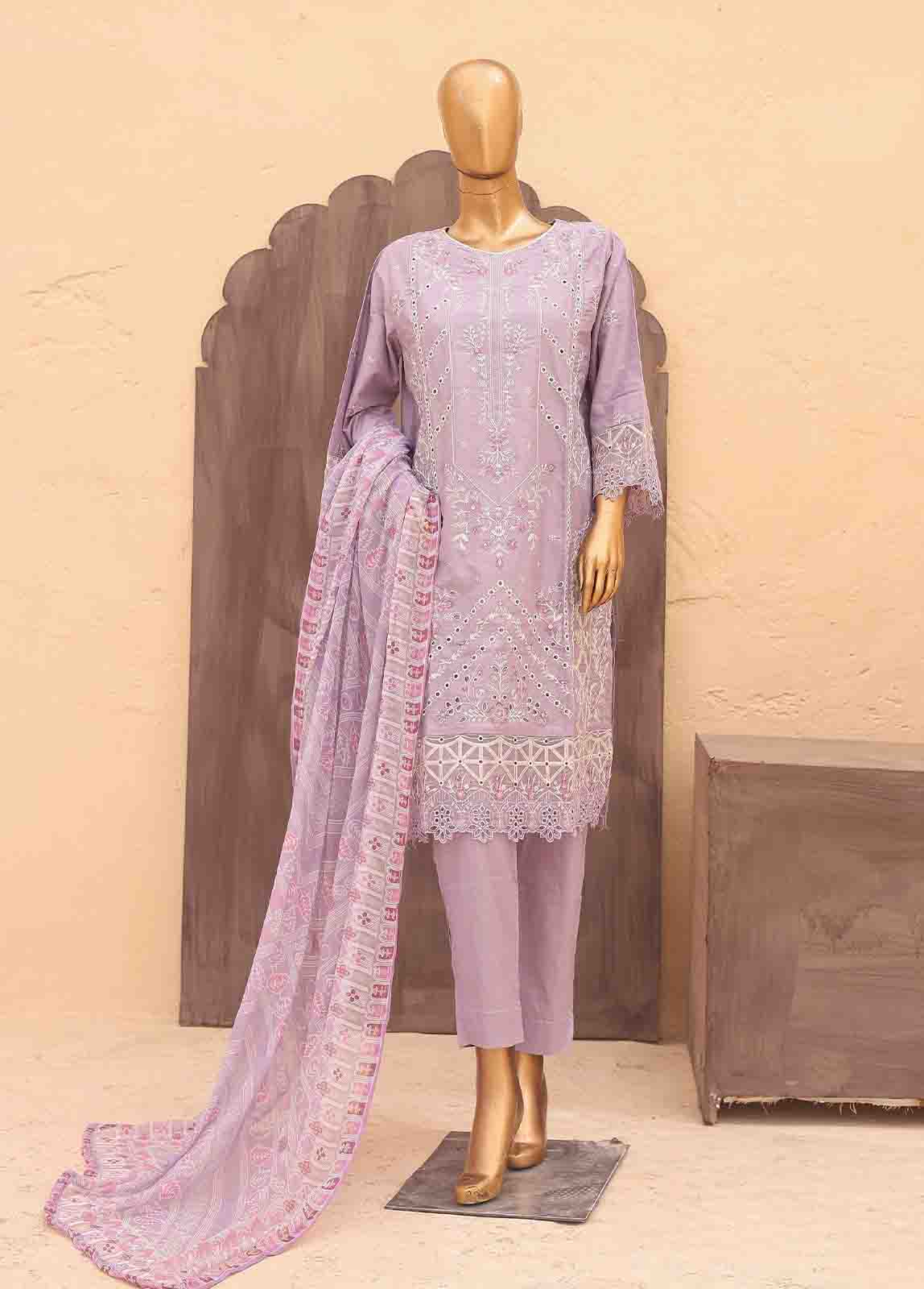 Bin Saeed Fabric - LF-CK-022 A-3 Piece Chikankari Stitched Suit