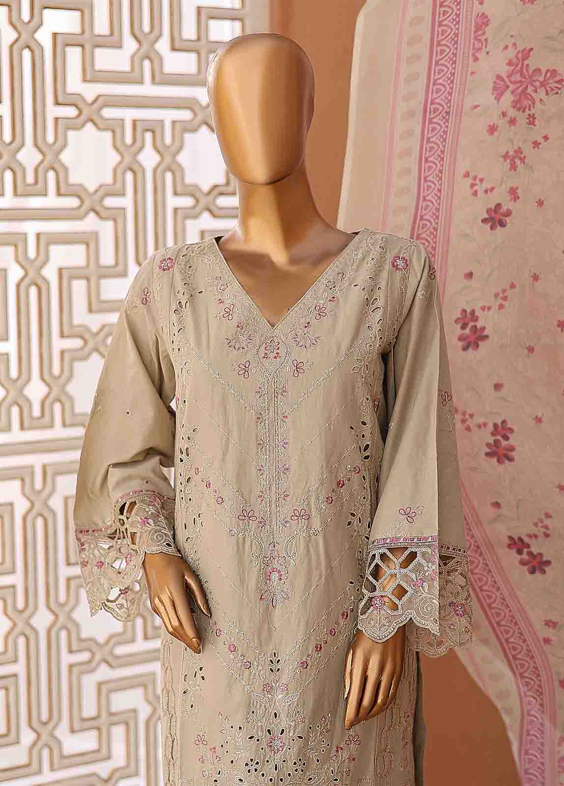 Bin Saeed Fabric - LF-CK-027 A-3 Piece Chikankari Stitched Suit