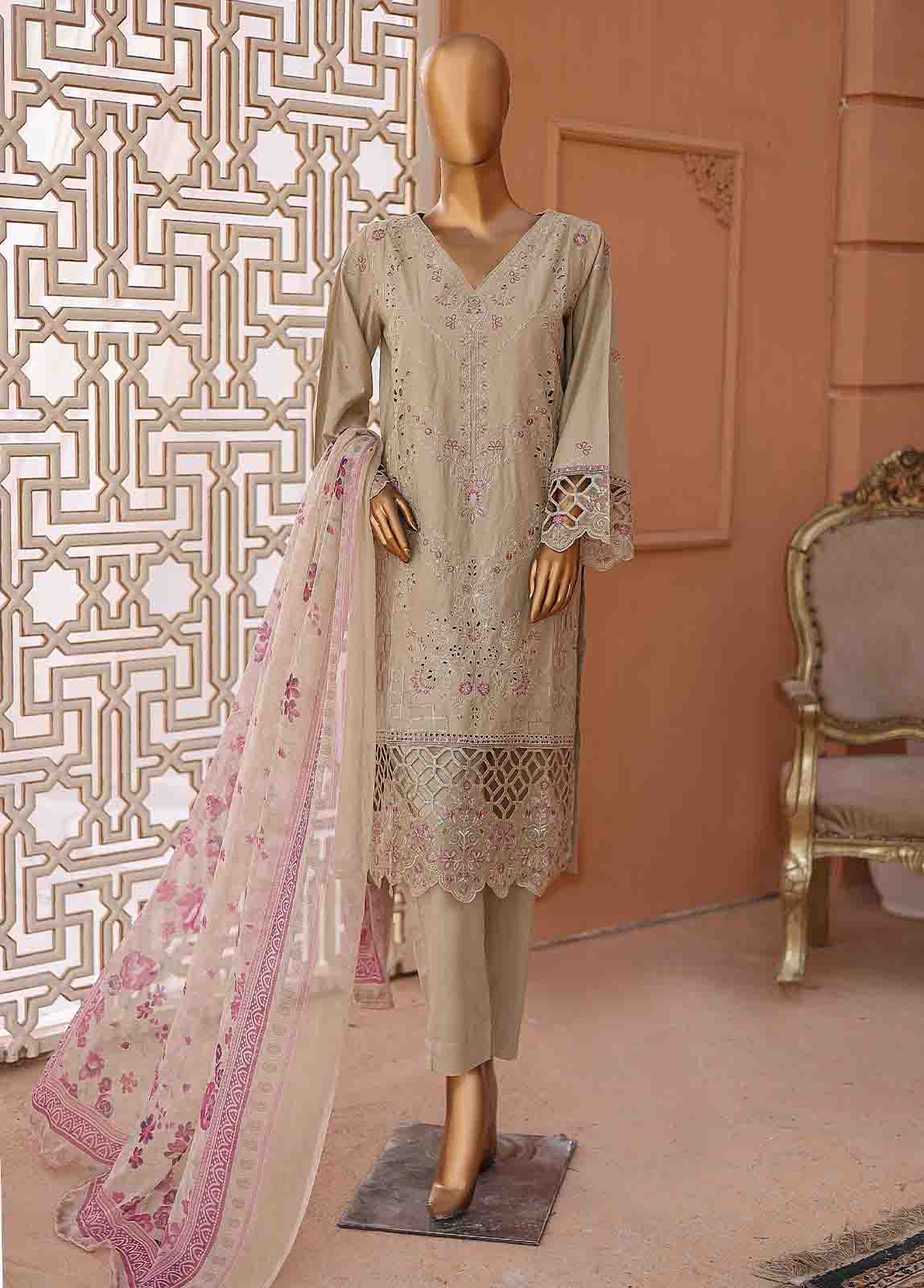 Bin Saeed Fabric - LF-CK-027 A-3 Piece Chikankari Stitched Suit