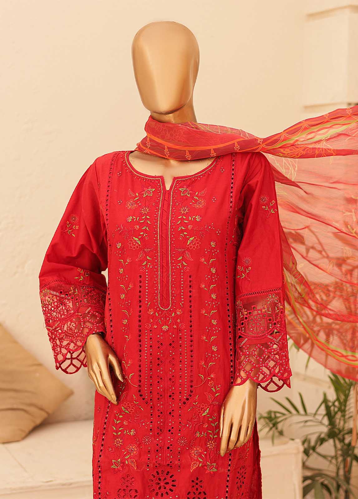 Bin Saeed Fabric - LF-CK-044-3 Piece Chikankari Stitched Suit