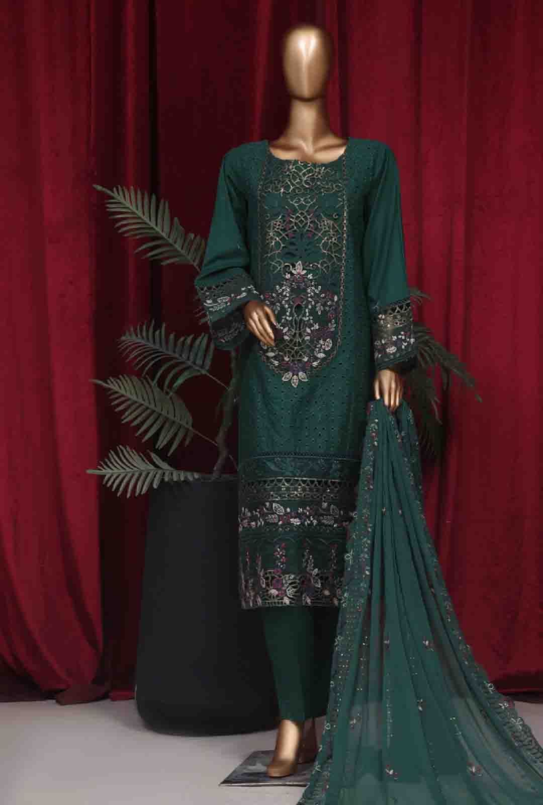 Bin Saeed Fabric - LF-D-036 - 3 Piece Luxury Embroidered Stitched Suit