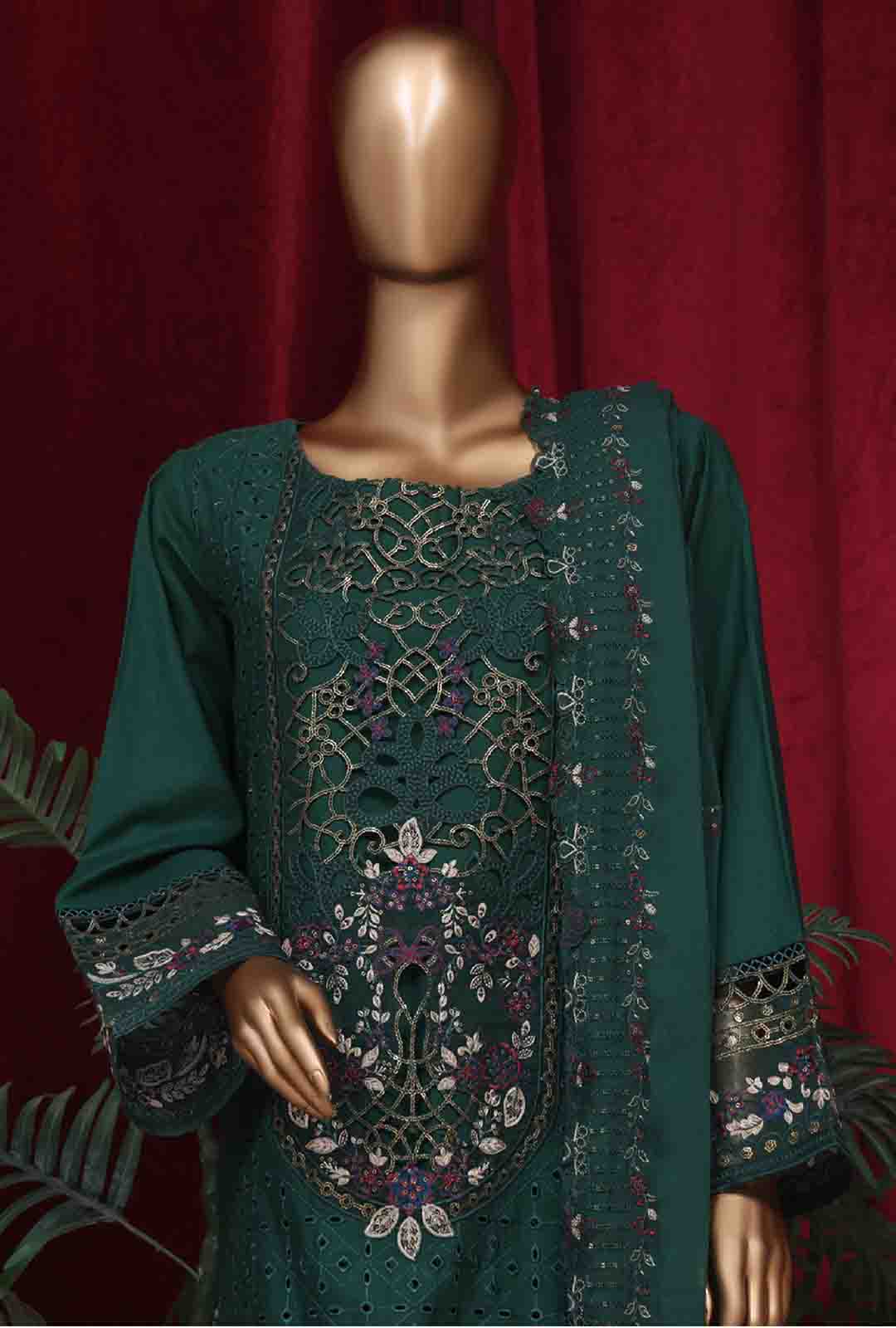 Bin Saeed Fabric - LF-D-036 - 3 Piece Luxury Embroidered Stitched Suit