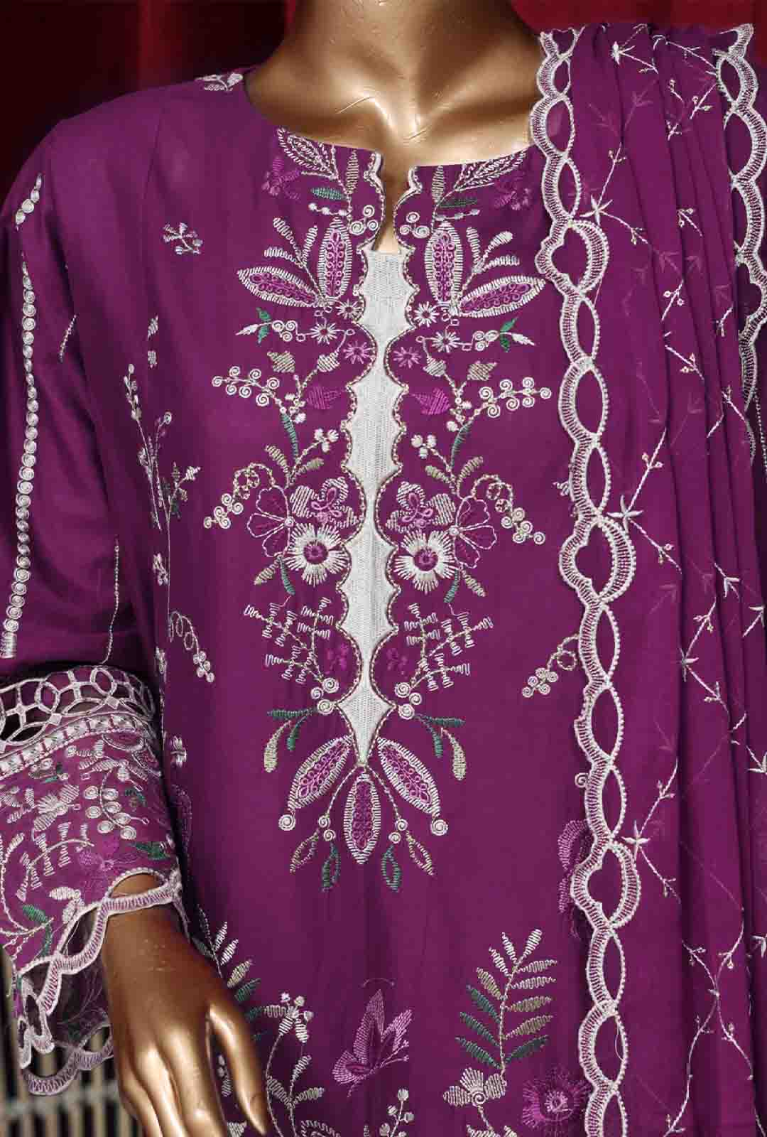 Bin Saeed Fabric - LF-D-39 A- 3 Piece Luxury Embroidered Stitched Suit