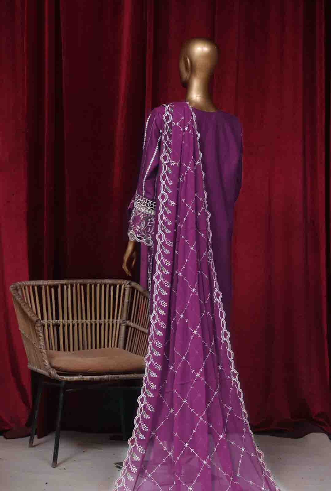 Bin Saeed Fabric - LF-D-39 A- 3 Piece Luxury Embroidered Stitched Suit