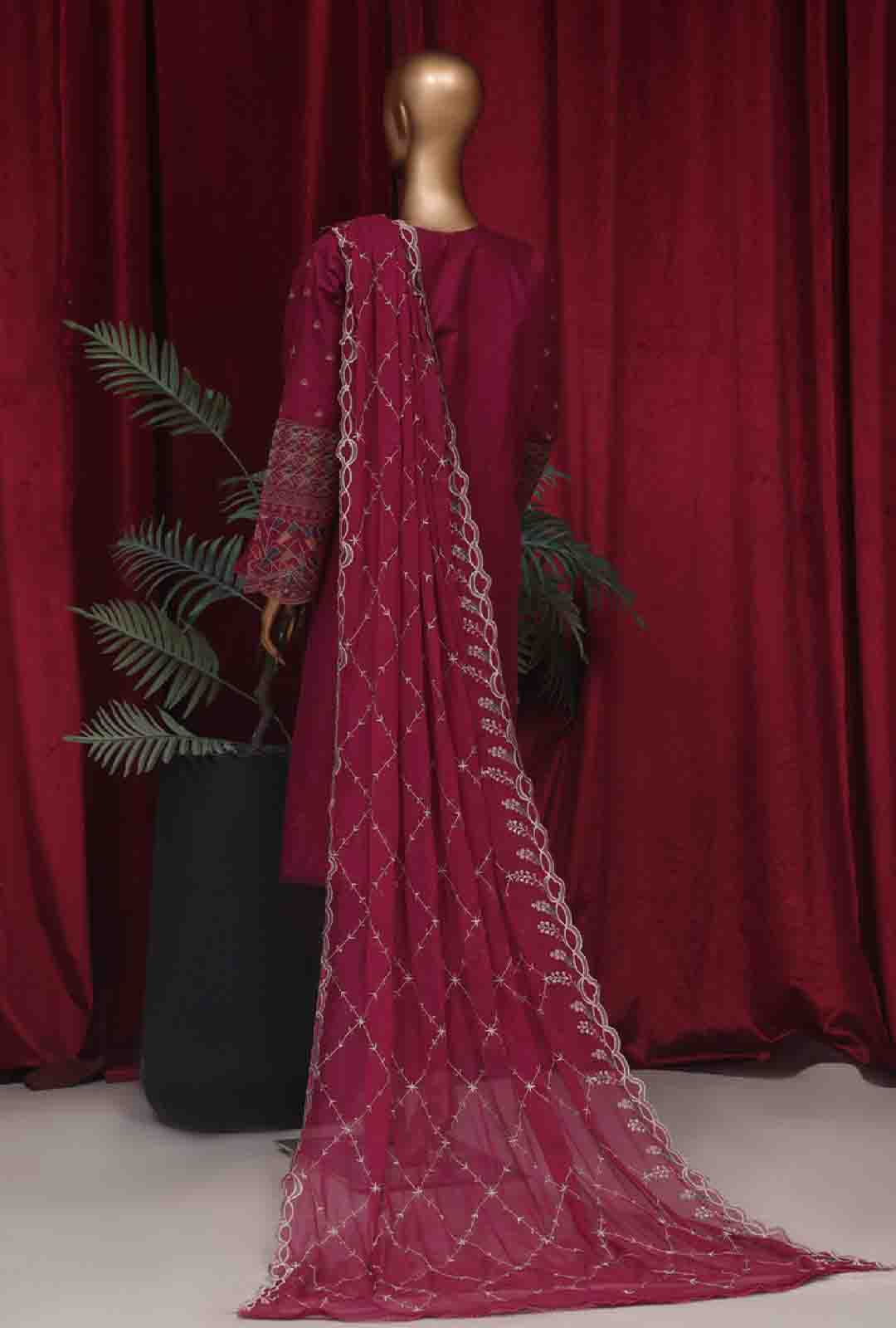 Bin Saeed Fabric - LF-D-39 C- 3 Piece Luxury Embroidered Stitched Suit