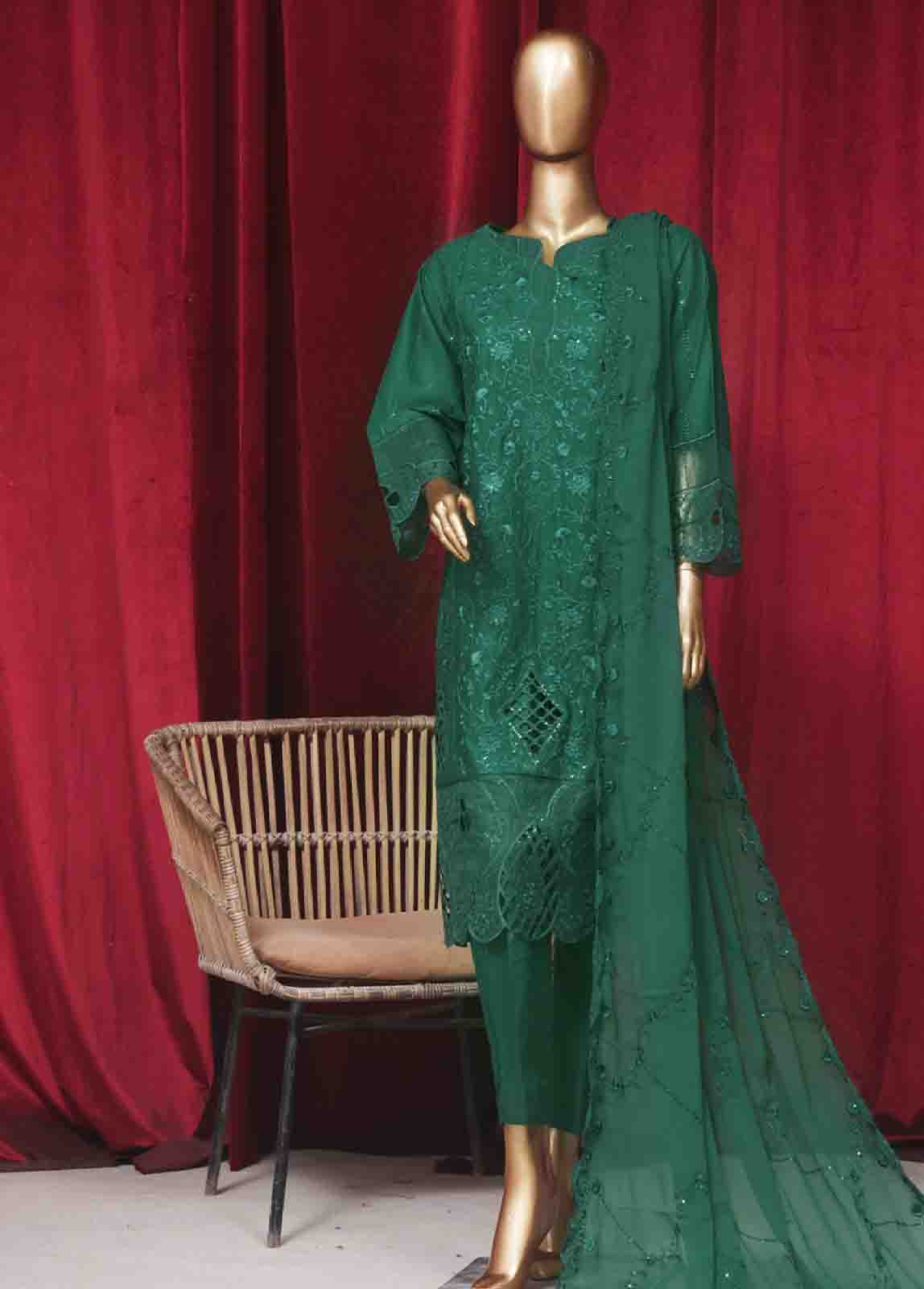 Bin Saeed Fabric - LF-ED-036A- 3 Piece Luxury Embroidered Stitched Suit