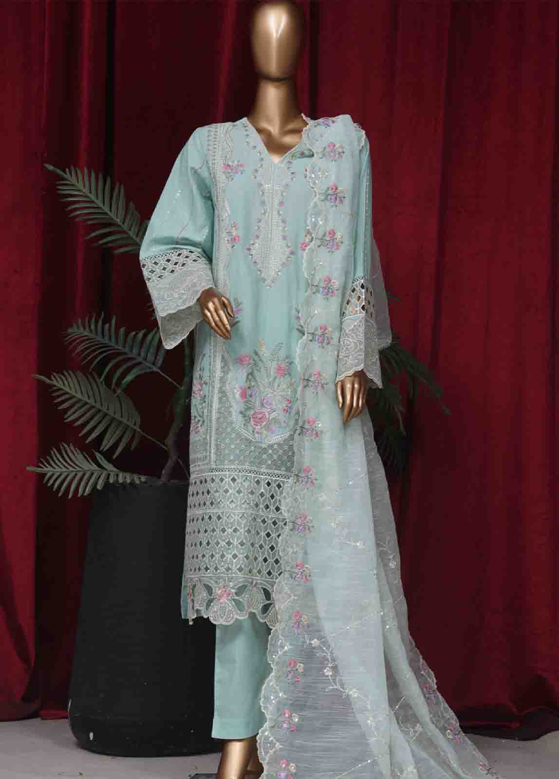 Bin Saeed Fabric - LF-ED-43A- 3 Piece Luxury Embroidered Stitched Suit