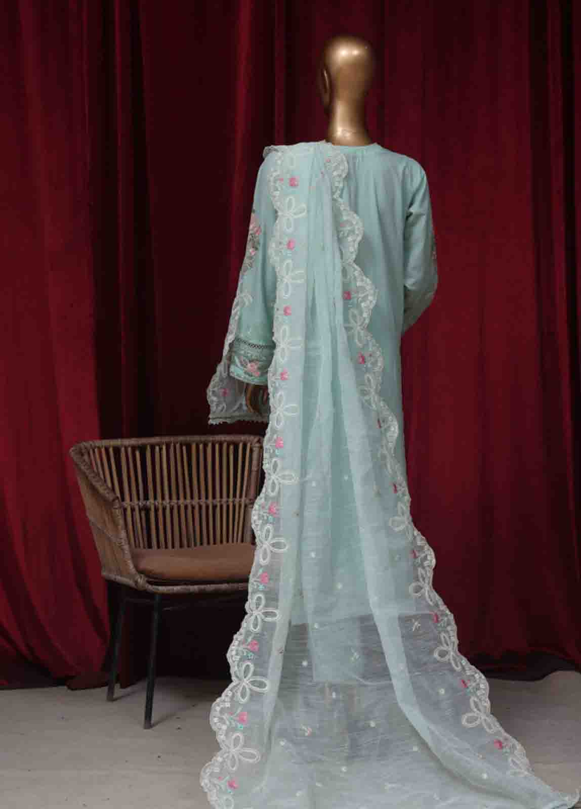 Bin Saeed Fabric - LF-ED-43 B- 3 Piece Luxury Embroidered Stitched Suit