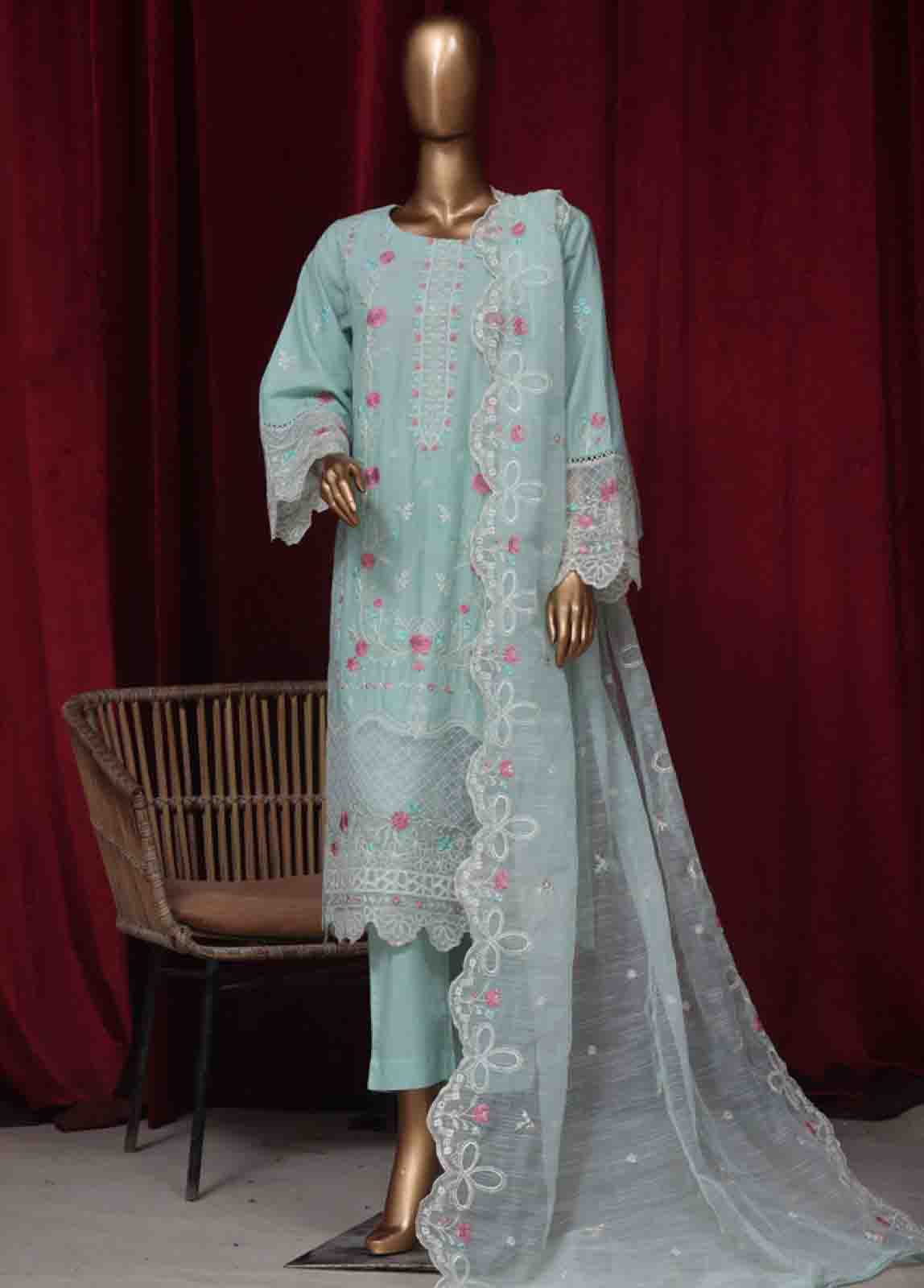Bin Saeed Fabric - LF-ED-43 B- 3 Piece Luxury Embroidered Stitched Suit
