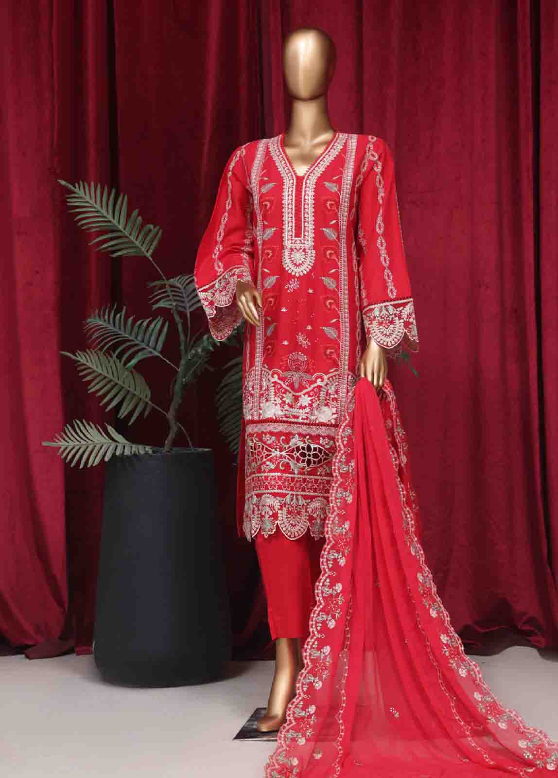 Bin Saeed Fabric - LF-ED-48 B- 3 Piece Luxury Embroidered Stitched Suit