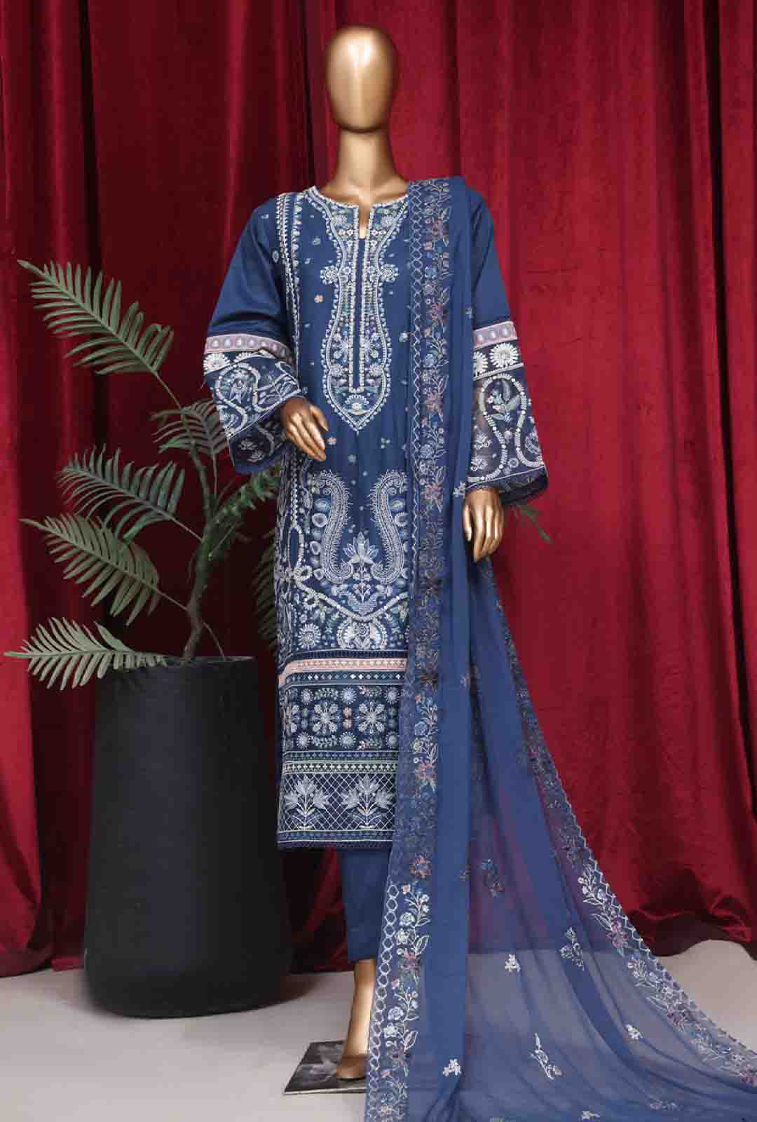 Bin Saeed Fabric - LF-ED-59- 3 Piece Luxury Embroidered Stitched Suit