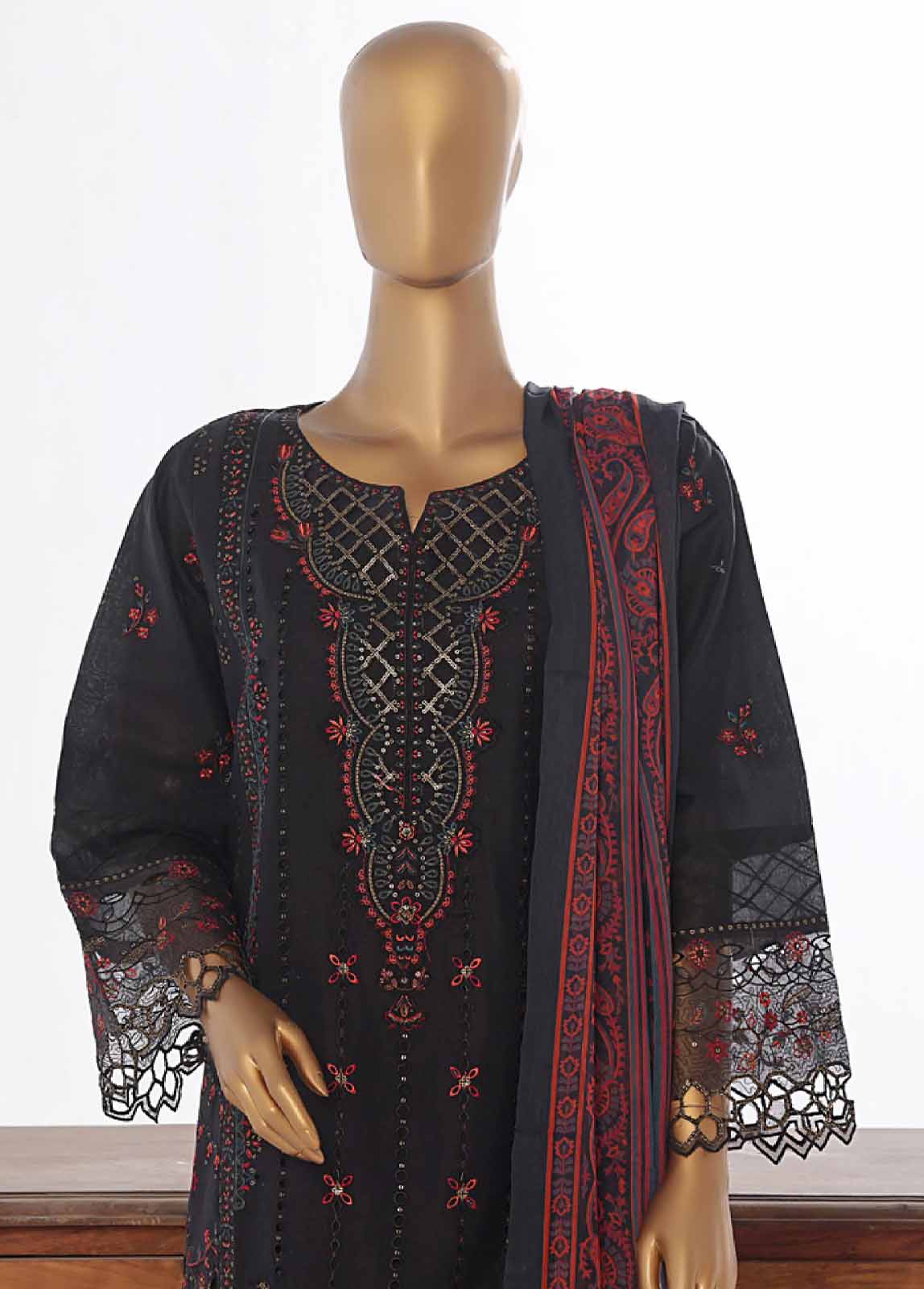 Bin Saeed Fabric - LF-EMB-012B- 3 Piece Embroidered Stitched Suit