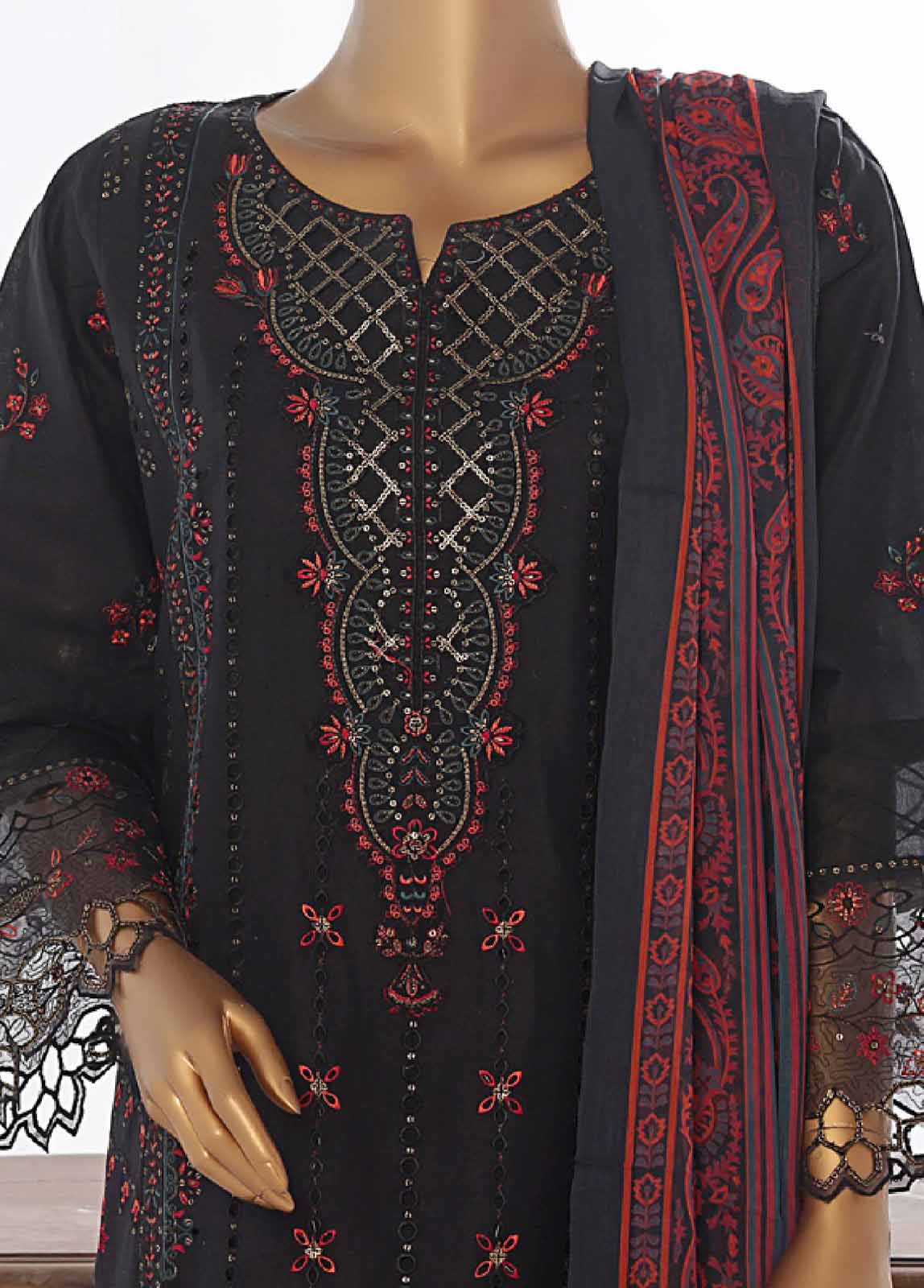 Bin Saeed Fabric - LF-EMB-012B- 3 Piece Embroidered Stitched Suit