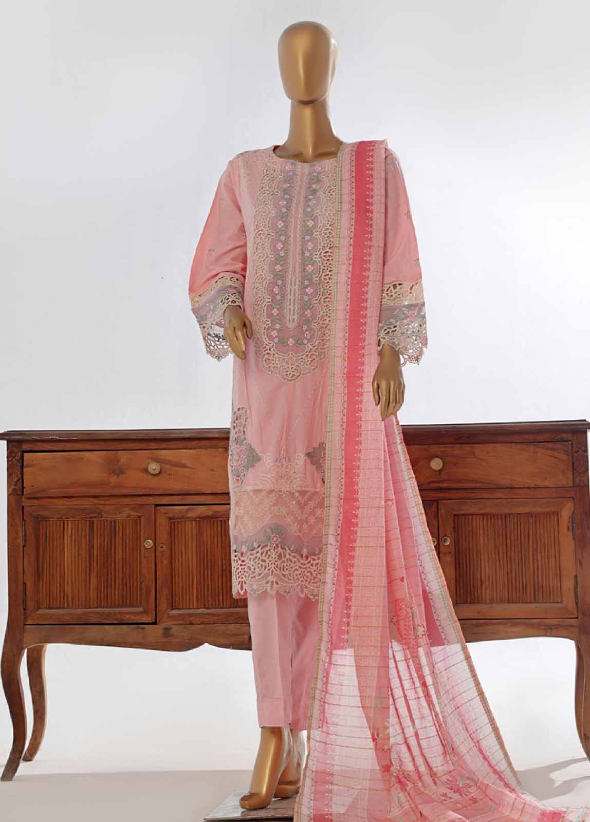 Bin Saeed Fabric - LF-EMB-0132C- 3 Piece Embroidered Stitched Suit